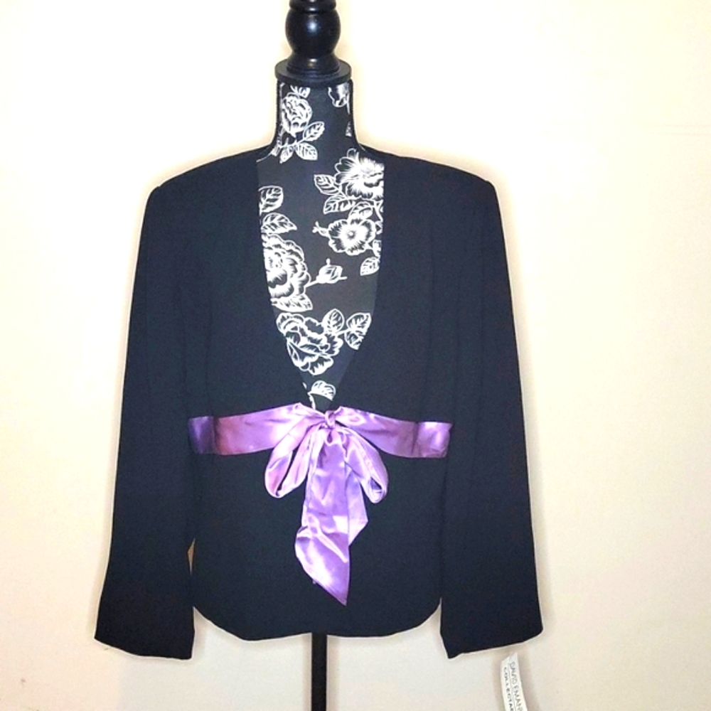 Womens Black Blazer with Purple Sash NWT